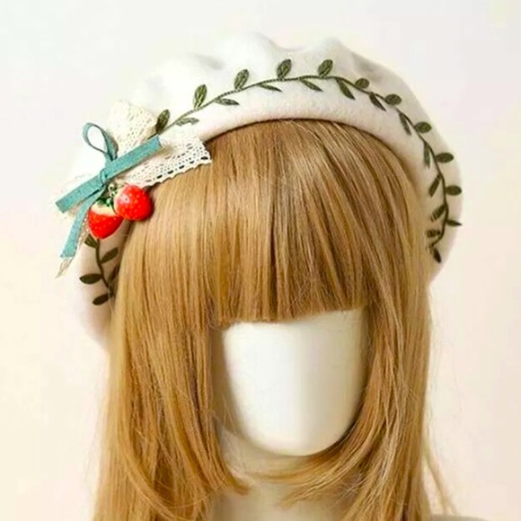 Accessories - Lolita Strawberry Wool Beret